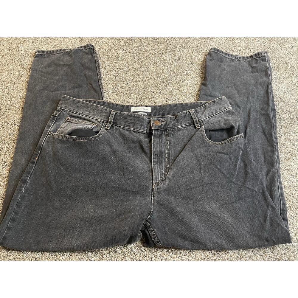 Isabel Marant Etoile Grey Grunge Straight Ankle Jeans Size 44 Inseam 25.5